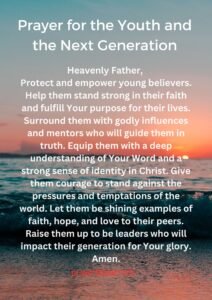 Prayer for the Youth and the Next Generation