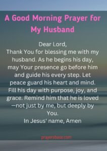 A Good Morning Prayer for My Husband