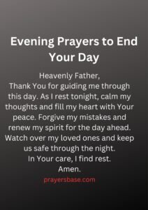 Evening Prayers to End Your Day