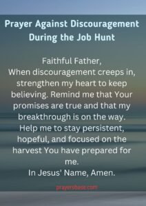 Prayer Against Discouragement During the Job Hunt