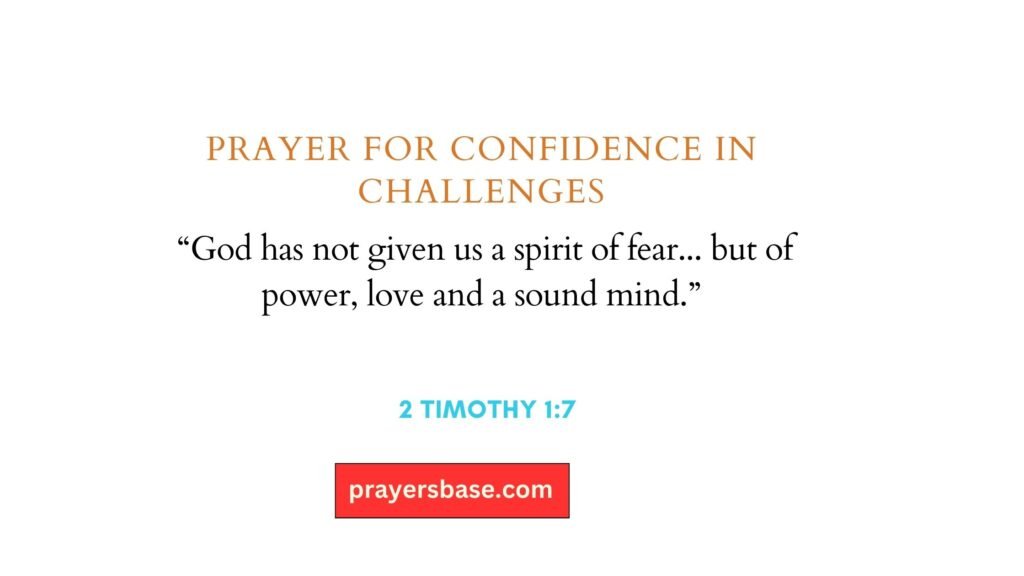 Prayer for Confidence in Challenges