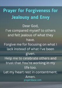 Prayer for Forgiveness for Jealousy and Envy