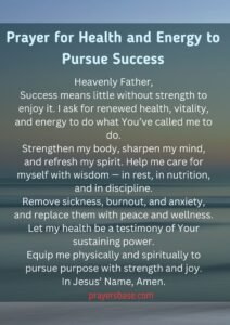 Prayer for Health and Energy to Pursue Success
