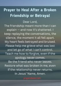Prayer to Heal After a Broken Friendship or Betrayal
