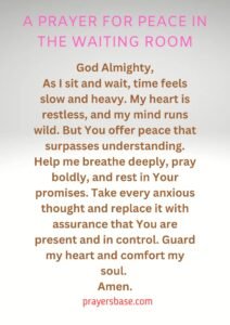 A Prayer for Peace in the Waiting Room