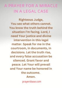 A Prayer for a Miracle in a Legal Case