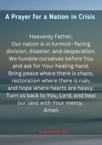 A Prayer for a Nation in Crisis