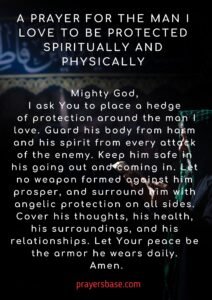 A Prayer for the Man I Love to Be Protected Spiritually and Physically