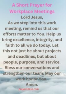 A Short Prayer for Workplace Meetings