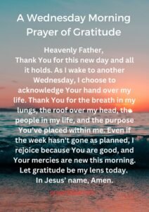 A Wednesday Morning Prayer of Gratitude