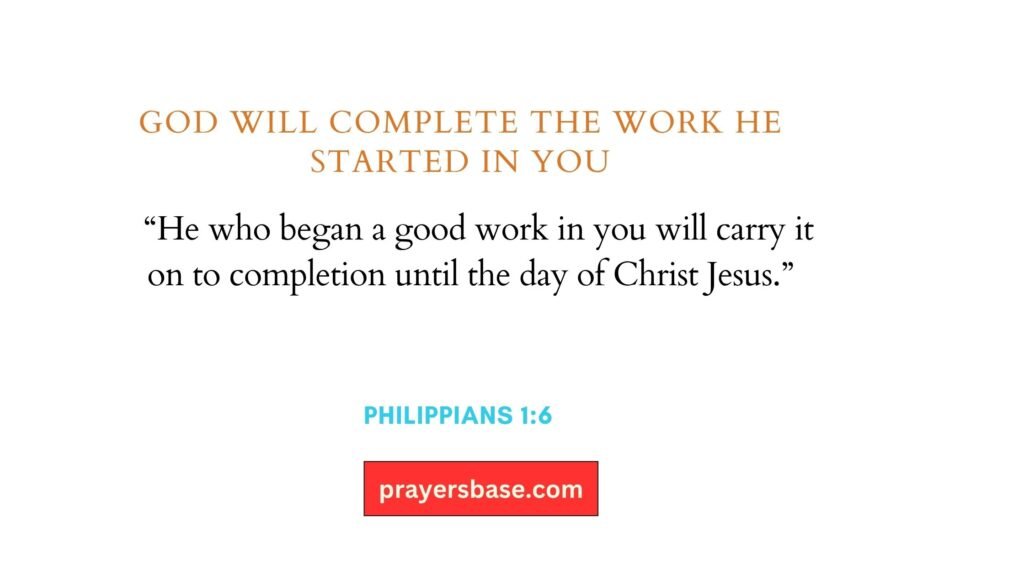 God Will Complete the Work He Started in You