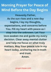 Morning Prayer for Peace of Mind Before the Day Begins