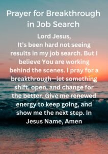Prayer for Breakthrough in Job Search