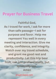 Prayer for Business Travel