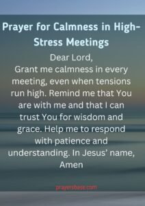 Prayer for Calmness in High-Stress Meetings