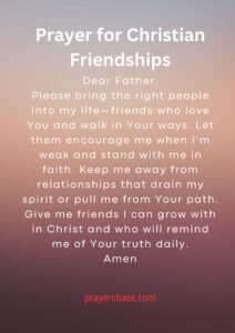 Prayer for Christian Friendships