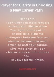 Prayer for Clarity in Choosing a New Career Path