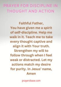 Prayer for Discipline in Thought and Action