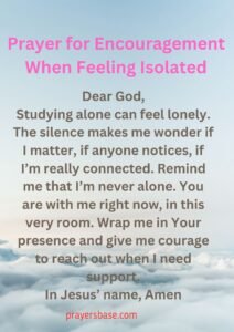 Prayer for Encouragement When Feeling Isolated