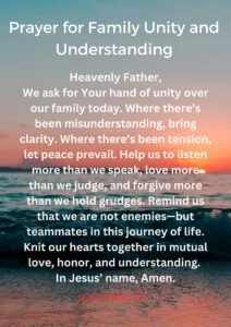 Prayer for Family Unity and Understanding