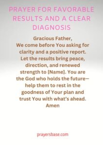 Prayer for Favorable Results and a Clear Diagnosis