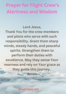 Prayer for Flight Crew’s Alertness and Wisdom
