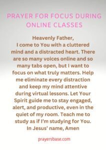 Prayer for Focus During Online Classes