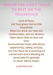 Prayer for God’s Favor to Rest on the Household