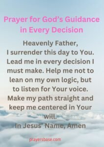 Prayer for God’s Guidance in Every Decision