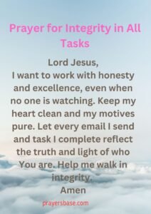 Prayer for Integrity in All Tasks