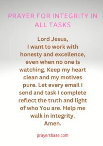 Prayer for Integrity in All Tasks