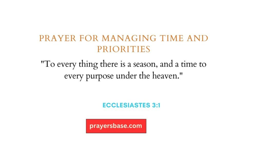 Prayer for Managing Time and Priorities