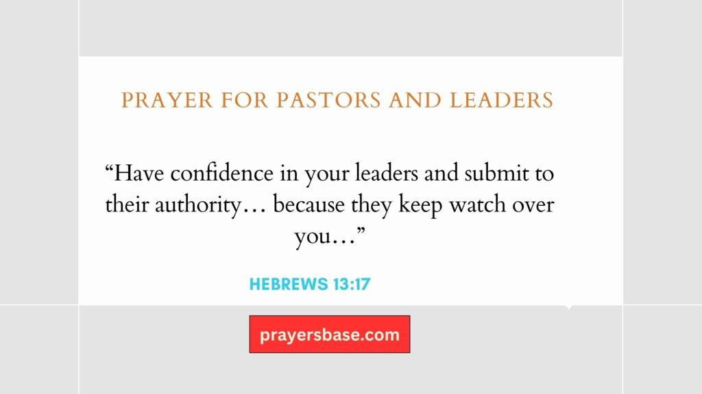 Prayer for Pastors and Leaders