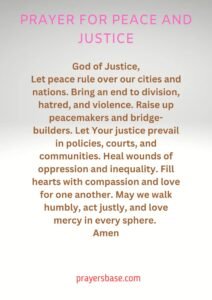 Prayer for Peace and Justice