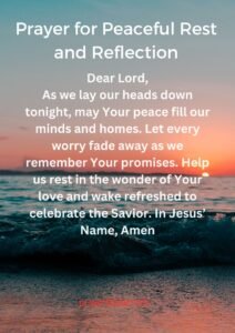 Prayer for Peaceful Rest and Reflection