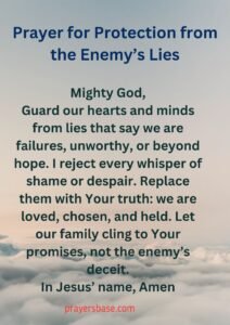 Prayer for Protection from the Enemy’s Lies