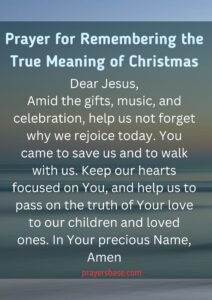 Prayer for Remembering the True Meaning of Christmas