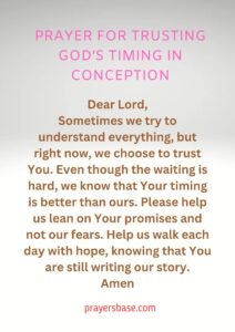 Prayer for Trusting God’s Timing in Conception