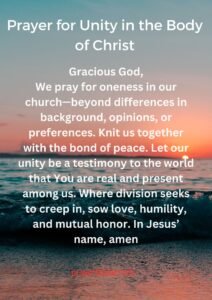 Prayer for Unity in the Body of Christ