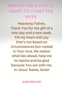 Prayer for a Joyful Heart to Start the Week