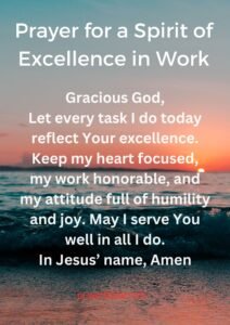 Prayer for a Spirit of Excellence in Work
