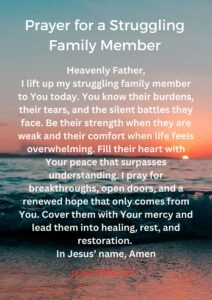 Prayer for a Struggling Family Member