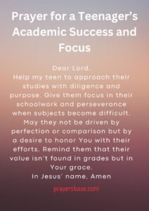 Prayer for a Teenager’s Academic Success and Focus