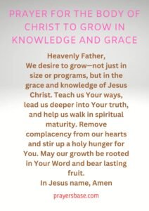 Prayer for the Body of Christ to Grow in Knowledge and Grace