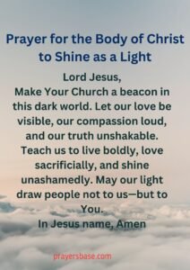 Prayer for the Body of Christ to Shine as a Light