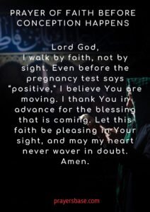 Prayer of Faith Before Conception Happens