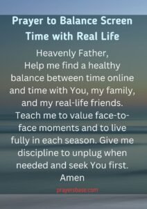 Prayer to Balance Screen Time with Real Life