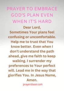 Prayer to Embrace God’s Plan Even When It’s Hard