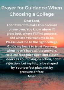 Prayer for Guidance When Choosing a College