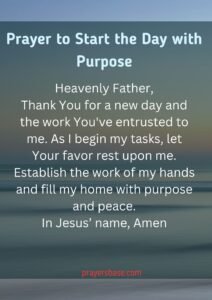Prayer to Start the Day with Purpose